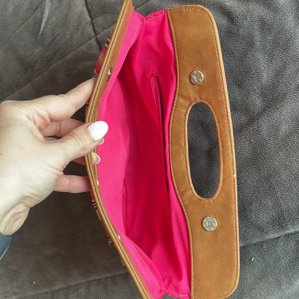 Express clutch multicolor brown handle no stains - Picture 4 of 4